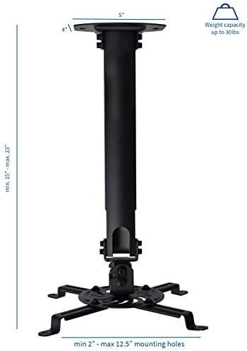 Black adjustable height ceiling projector mount — photo 4
