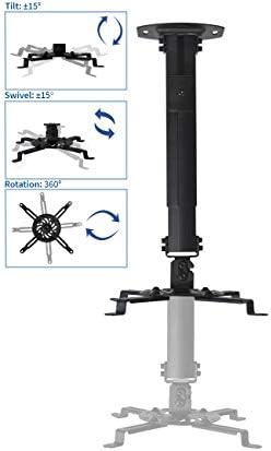 Black adjustable height ceiling projector mount — photo 5