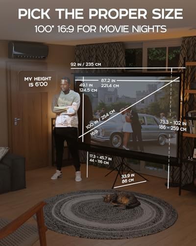 Standing 100 inch movie and presentation screen — photo 3