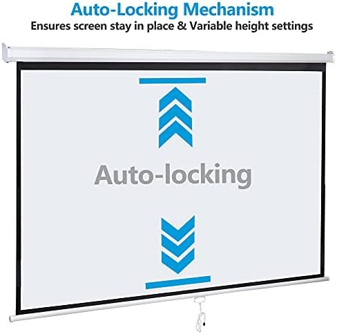 Manual pull down white projector screen 100 in — photo 5