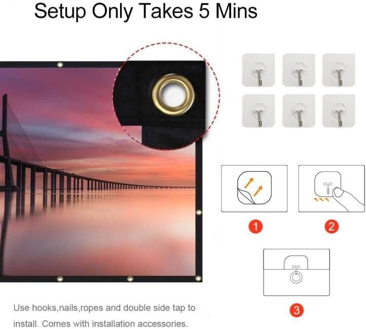 Foldable portable projector screen 100 in — photo 4