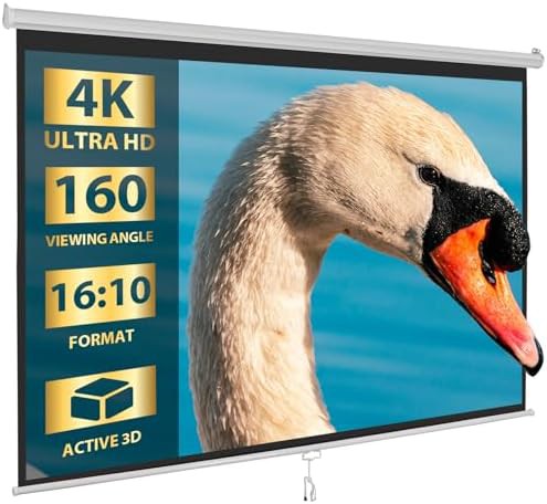 Wide format manual pull down screen 100 in