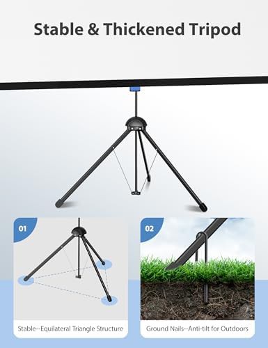 Portable 80 inch outdoor movie screen with stand — photo 4