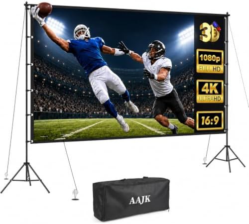 Outdoor 100 in projector screen with stand