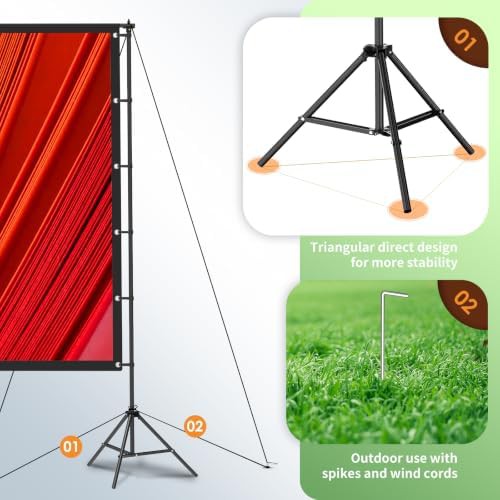 Outdoor 100 in projector screen with stand — photo 4