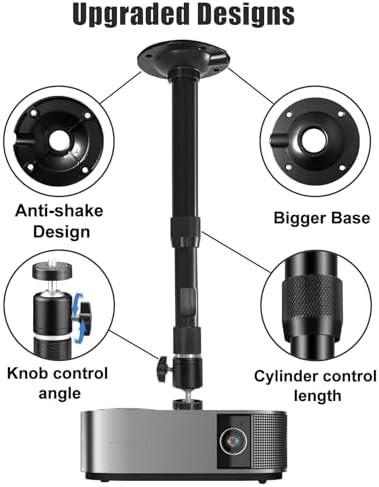 Black adjustable projector ceiling mount — photo 5