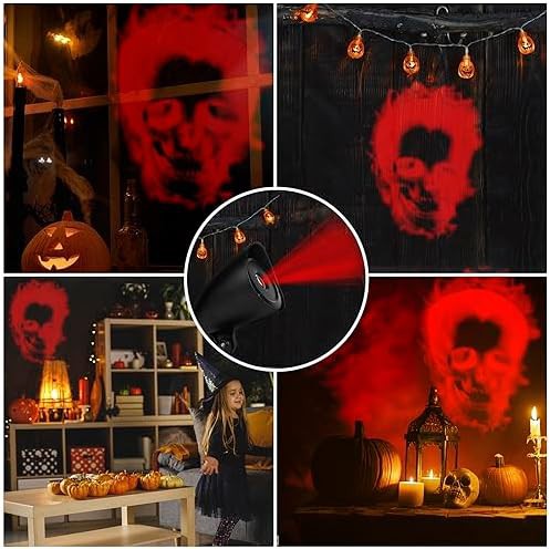 Red skull Halloween projector light — photo 5