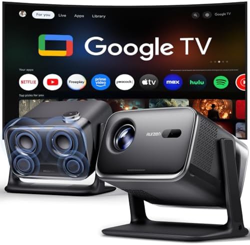 Mini outdoor projector with Google TV
