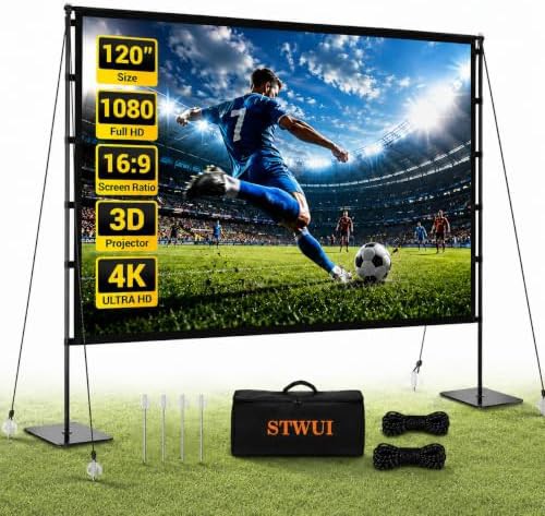 Portable wrinkle free movie screen 120 in