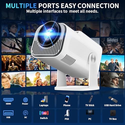 Rotatable white mini smart projector — photo 4