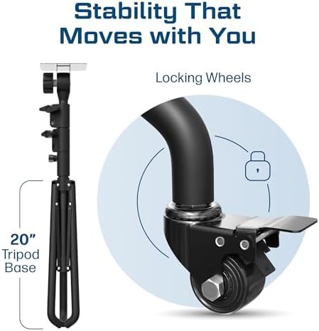 Black tripod projector stand with wheels — photo 5
