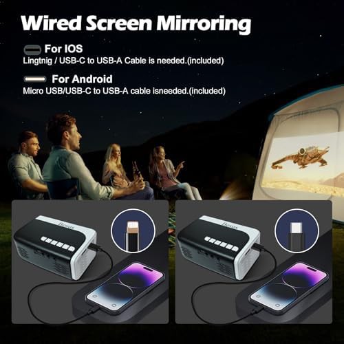 Black mini outdoor projector with tripod — photo 3