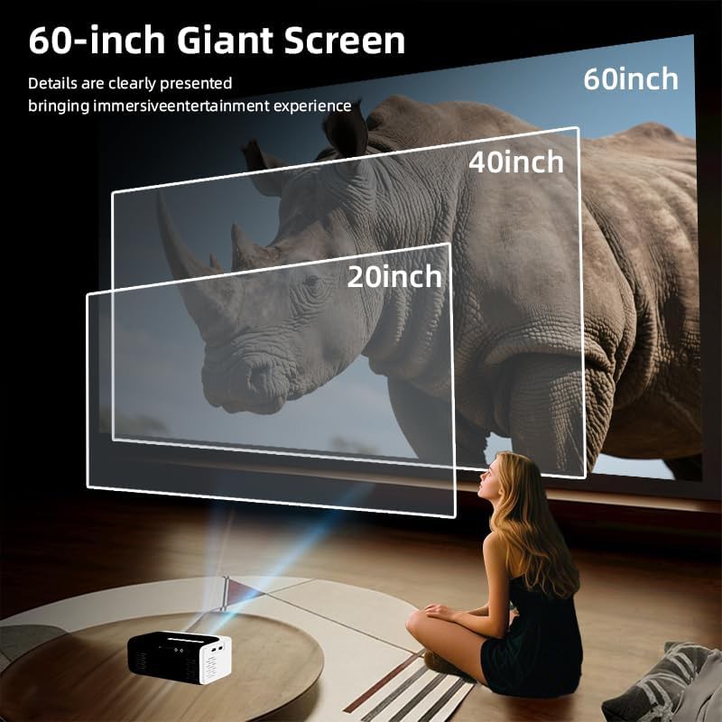 Black mini outdoor projector with tripod — photo 5