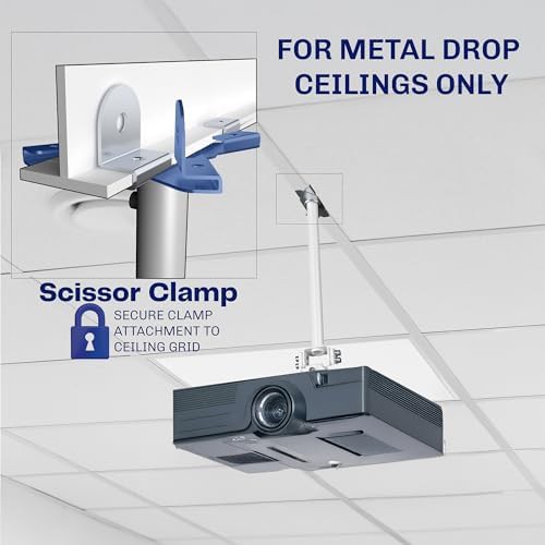 White metal drop ceiling projector mount — photo 3