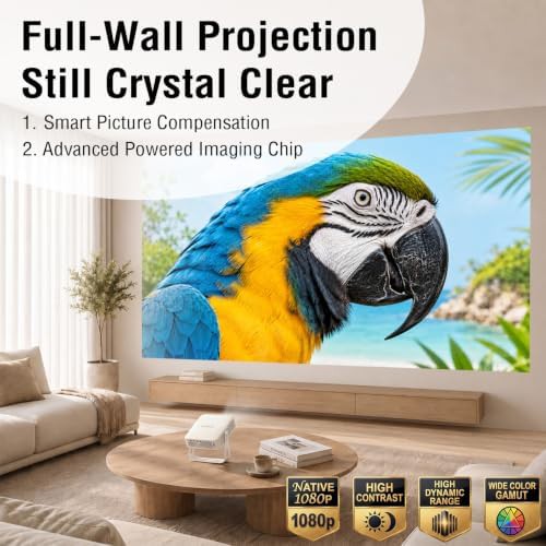 White smart projector with 360 stand — photo 4