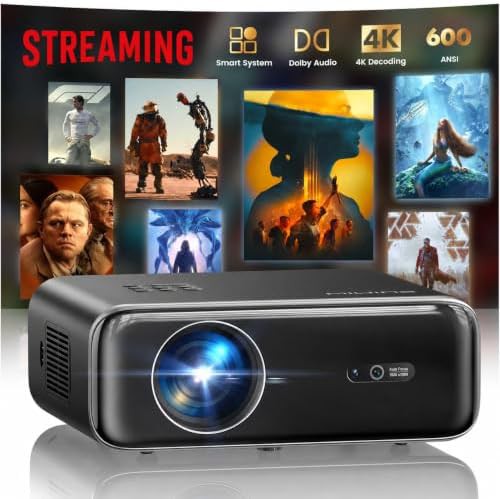 Smart outdoor projector with auto focus and apps