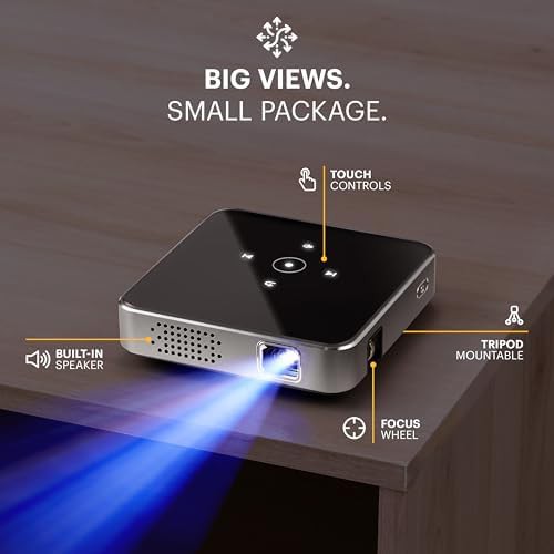Black 1080p HD DLP mini projector — photo 3