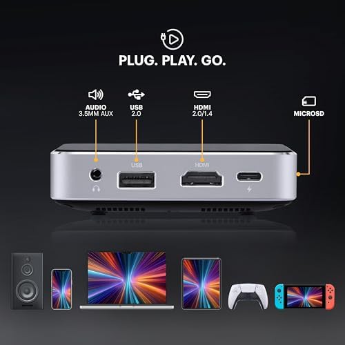 Black 1080p HD DLP mini projector — photo 4