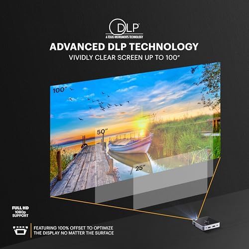 Black 1080p HD DLP mini projector — photo 5