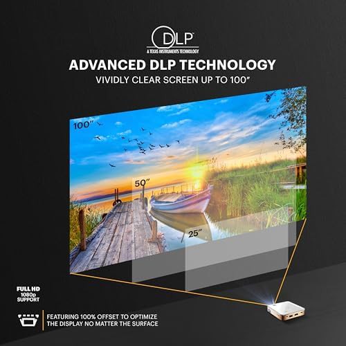 White rechargeable portable movie projector — photo 3
