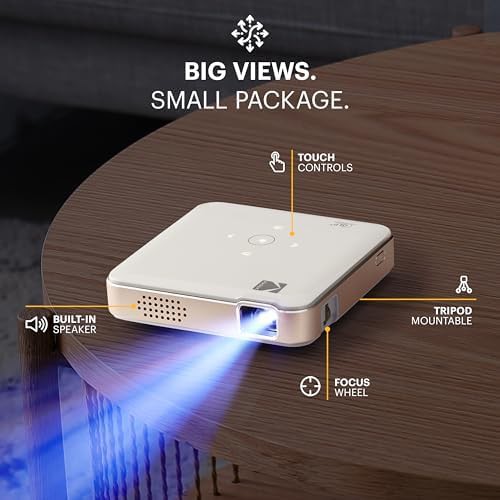 White mini projector with wireless mirroring — photo 4