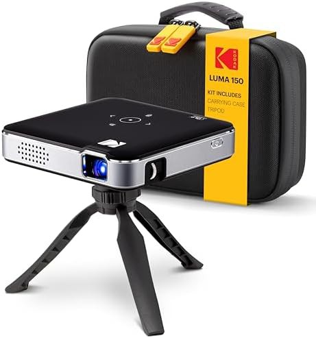 Black pocket mini projector for travel