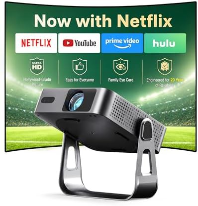 Thin smart mini 1080p outdoor projector
