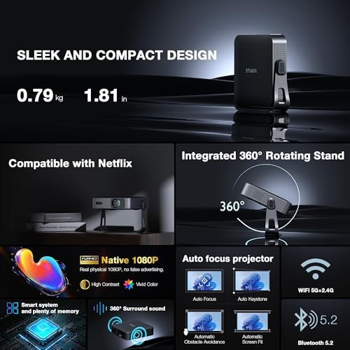 Thin smart mini 1080p outdoor projector — photo 3