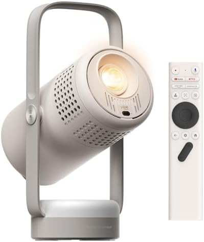 Cloud ash gray battery powered projector