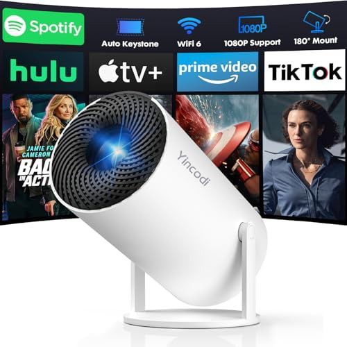 Portable Android projector with rotating stand