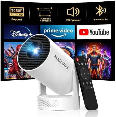 Rotatable mini projector with WiFi 6