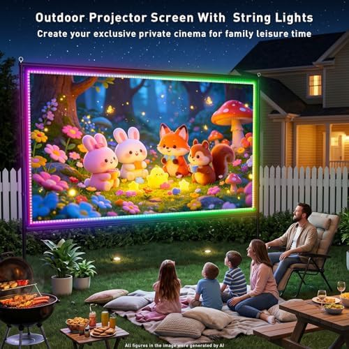 Outdoor 120 inch screen with RGB lights — photo 3