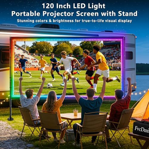 Outdoor 120 inch screen with RGB lights — photo 5