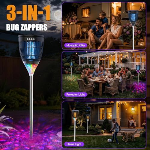 Solar bug zapper with flame projector light — photo 4