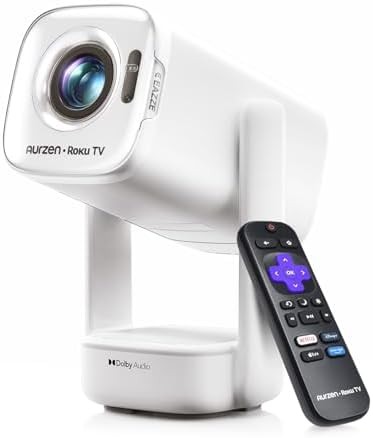 White USB-C powered outdoor projector