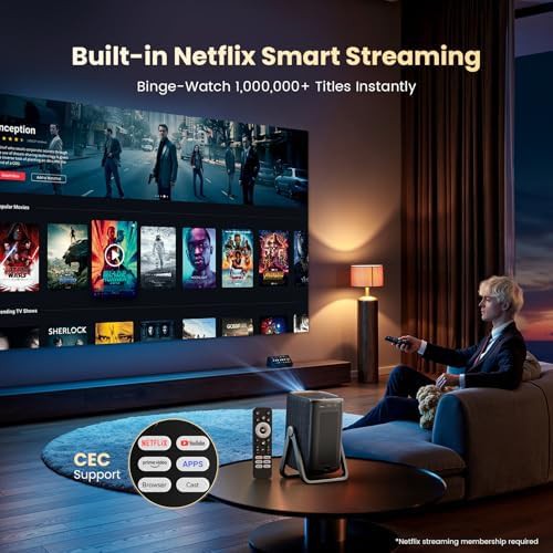 AI auto focus 4K support bedroom projector — photo 3