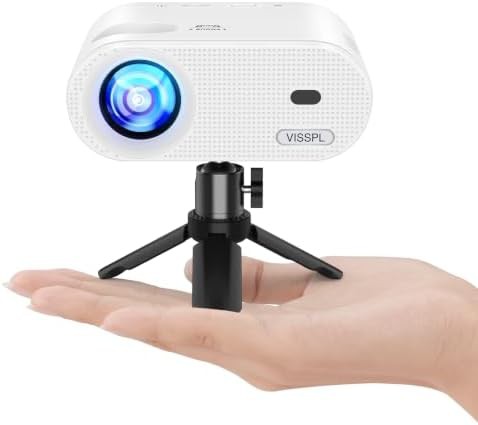 Mini 1080p video projector with tripod