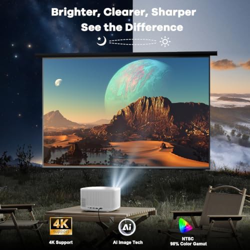 White outdoor smart projector with Dolby audio — photo 3