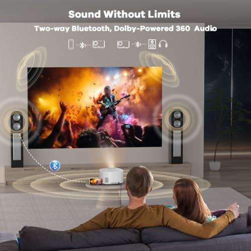 White outdoor smart projector with Dolby audio — photo 4