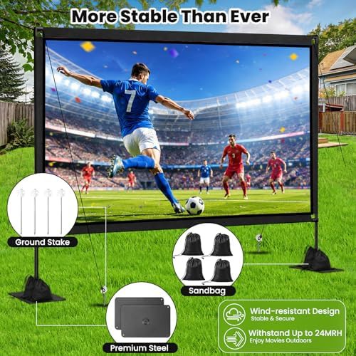 Portable outdoor movie screen with stand — photo 5