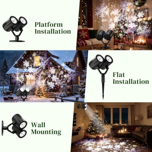 Double head snowflake projector lights — photo 4