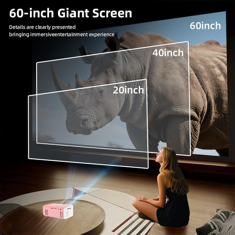Pink mini outdoor movie projector with tripod — photo 4
