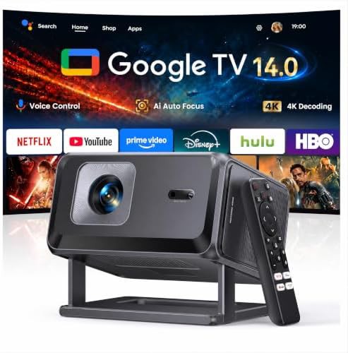Short throw smart projector with Google TV stick