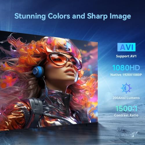 White rotating mini projector with streaming apps — photo 4