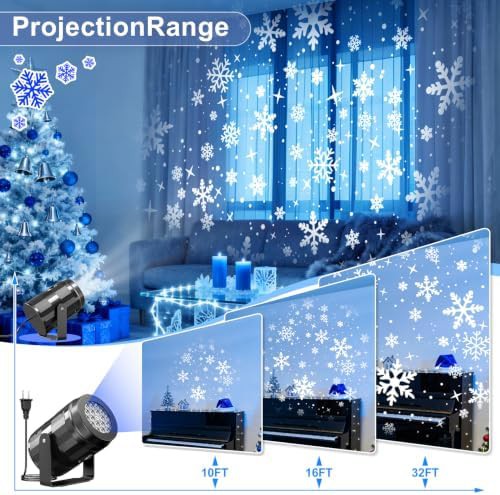 Indoor snowflake projector light for holiday decor — photo 4
