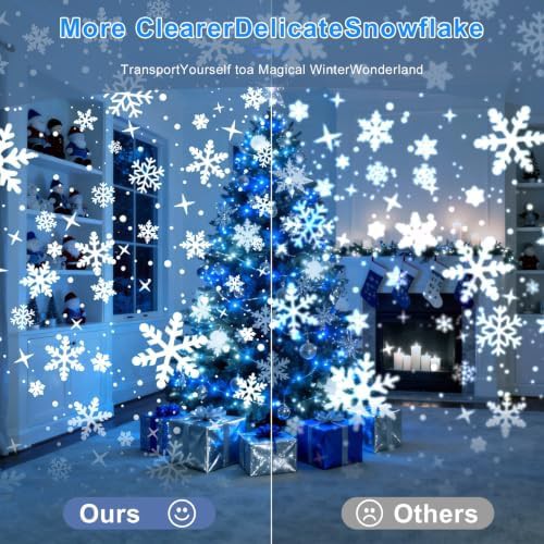 Indoor snowflake projector light for holiday decor — photo 5