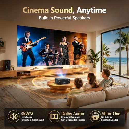 Smart Google TV projector with dual speakers — photo 4